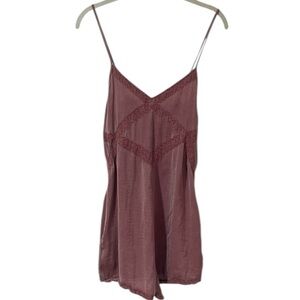 Aerie Women Romper Short Lace Silky Pockets Spaghetti Straps Sleeveless Size XS